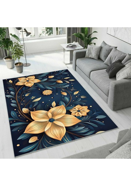 Dijital Baskı Dekoratif Kaymaz Taban Yıkanabilir Halı