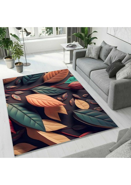 Dijital Baskı Dekoratif Kaymaz Taban Yıkanabilir Halı