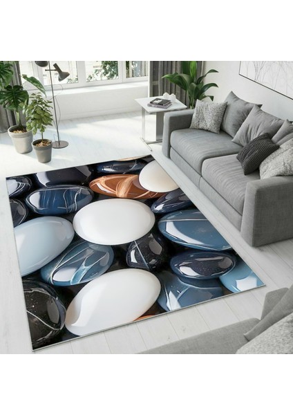 Dijital Baskı Dekoratif Kaymaz Taban Yıkanabilir Halı