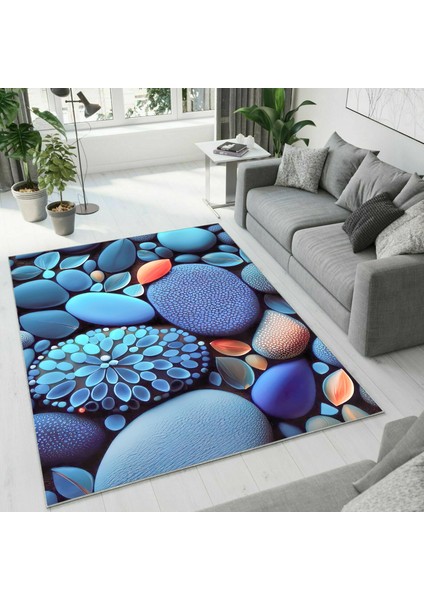 Dijital Baskı Dekoratif Kaymaz Taban Yıkanabilir Halı