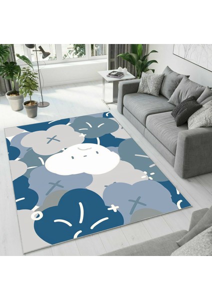 Dijital Baskı Dekoratif Kaymaz Taban Yıkanabilir Halı