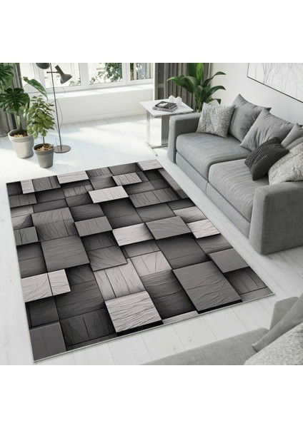 Dijital Baskı Dekoratif Kaymaz Taban Yıkanabilir Halı