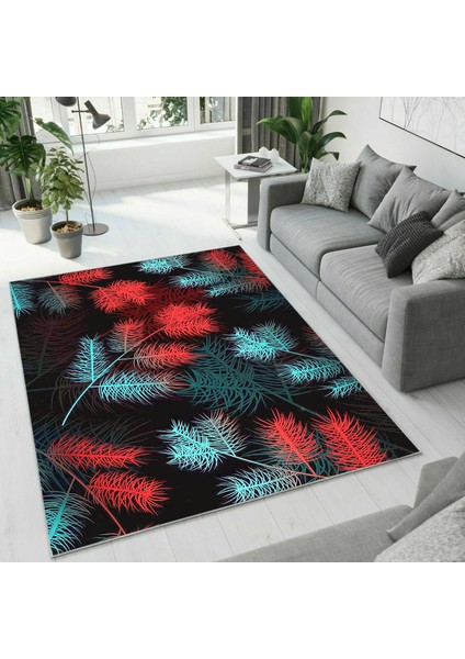 Dijital Baskı Dekoratif Kaymaz Taban Yıkanabilir Halı