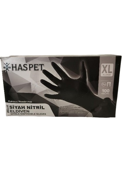 Siyah Nitril Pudrasız Eldiven - Xl 100'LÜ