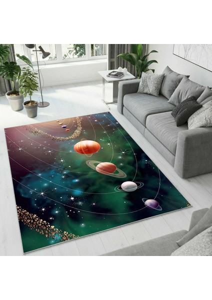 Dijital Baskı Dekoratif Kaymaz Taban Yıkanabilir Halı