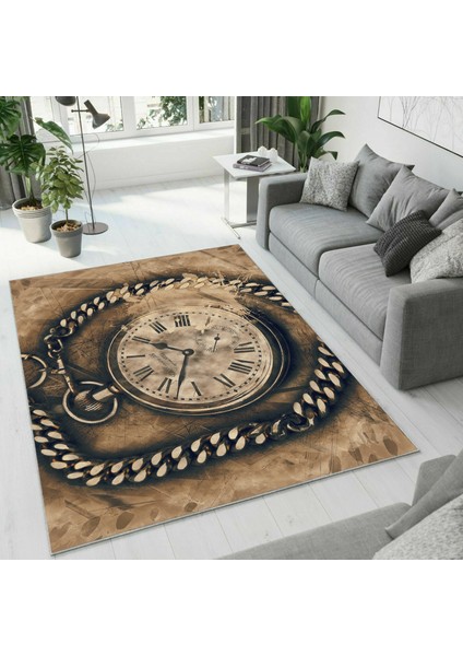 Dijital Baskı Dekoratif Kaymaz Taban Yıkanabilir Halı