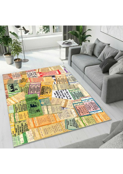 Dijital Baskı Dekoratif Kaymaz Taban Yıkanabilir Halı