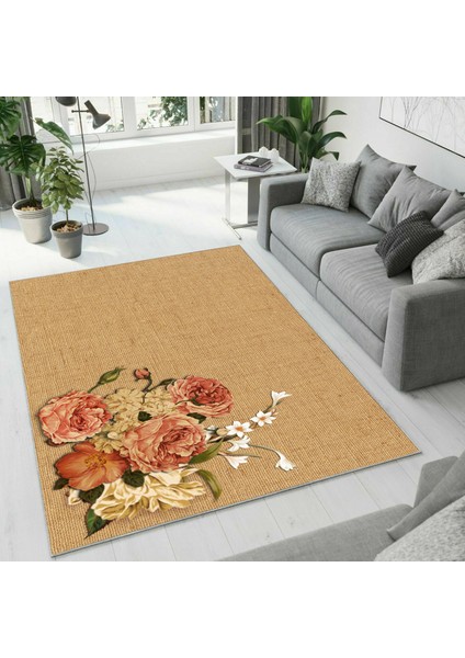 Dijital Baskı Dekoratif Kaymaz Taban Yıkanabilir Halı