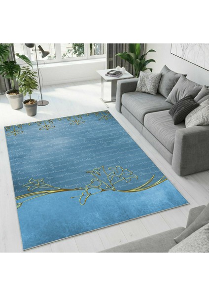 Dijital Baskı Dekoratif Kaymaz Taban Yıkanabilir Halı