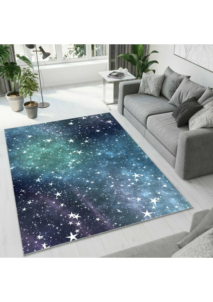 Dijital Baskı Dekoratif Kaymaz Taban Yıkanabilir Halı