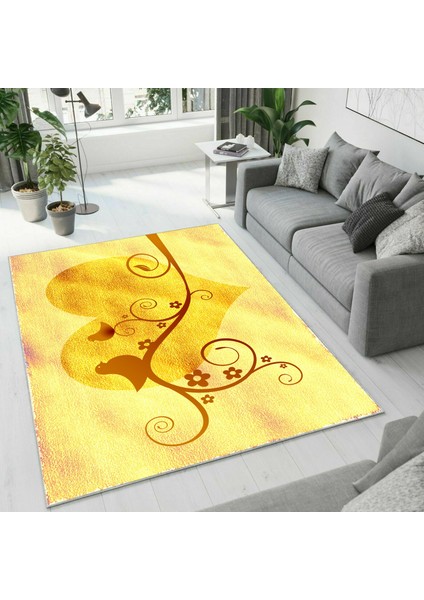 Dijital Baskı Dekoratif Kaymaz Taban Yıkanabilir Halı