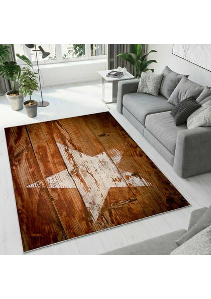 Dijital Baskı Dekoratif Kaymaz Taban Yıkanabilir Halı