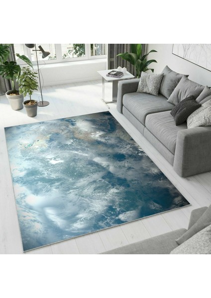 Dijital Baskı Dekoratif Kaymaz Taban Yıkanabilir Halı