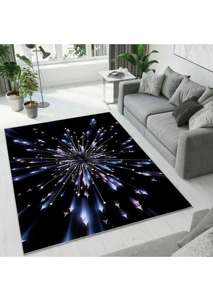 Dijital Baskı Dekoratif Kaymaz Taban Yıkanabilir Halı