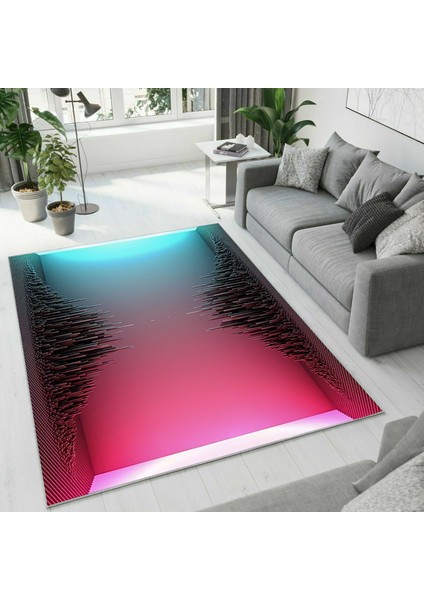 Dijital Baskı Dekoratif Kaymaz Taban Yıkanabilir Halı