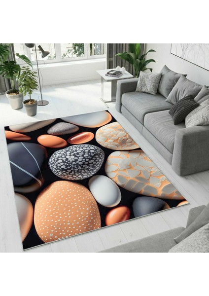 Dijital Baskı Dekoratif Kaymaz Taban Yıkanabilir Halı