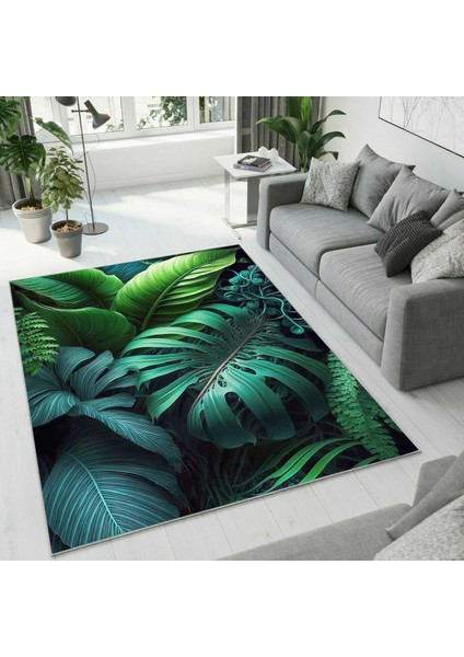 Dijital Baskı Dekoratif Kaymaz Taban Yıkanabilir Halı