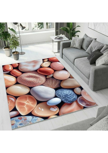 Dijital Baskı Dekoratif Kaymaz Taban Yıkanabilir Halı