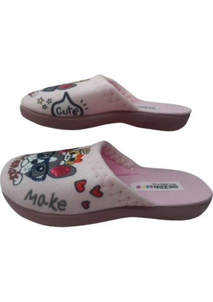 Kız Çocuk Pembe Kedi Köpek Figürlü Ev Içi Terlik GZRR62-028 modelleri