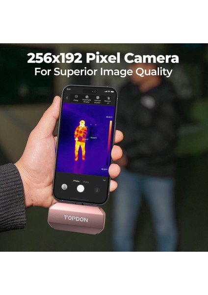 TC002 Ios Için Termal Kamera 256 x 192 Ir Yüksek Çözünürlük - Pembe