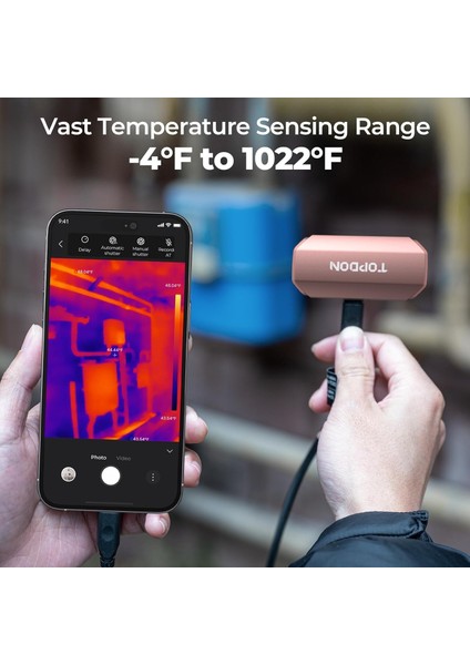 TC002 Ios Için Termal Kamera 256 x 192 Ir Yüksek Çözünürlük - Pembe