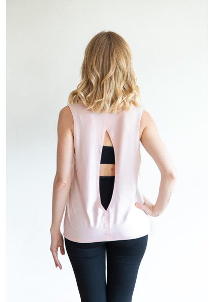Sırt Detaylı Leaf T-Shirt Pembe