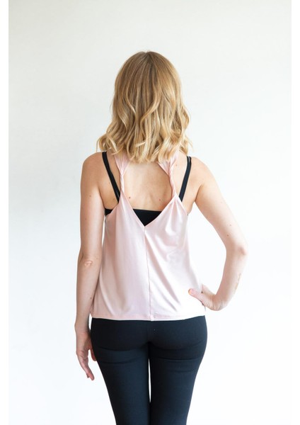Sırt Detaylı Twin Ivy T-Shirt Pembe