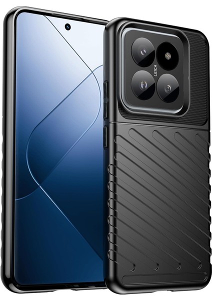 Xiaomi 14 Global Thunder Serisi Darbeye Dayanıklı Silikon Kılıf - Siyah AL3421