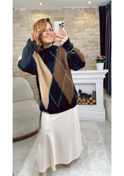 Baklava Desenli Kazak modelleri