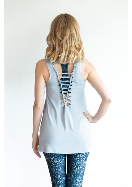 Sırt Detaylı Palm T-Shirt Gri Renk