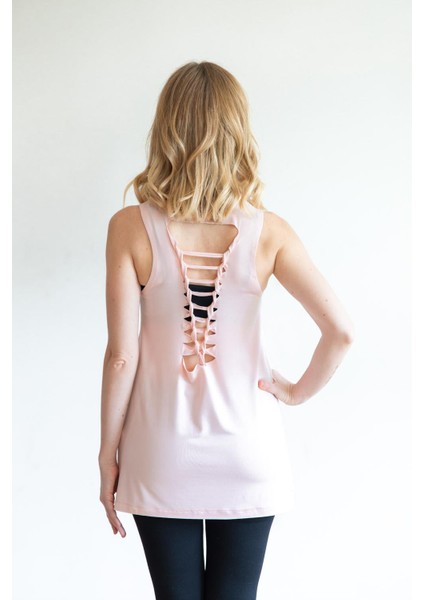 Sırt Detaylı Palm T-Shirt Pembe