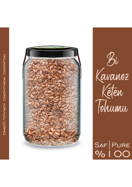 Keten Tohumu Bi Kavanoz 660 cc. Cam Kavanozda Saf Katkısız Taze Öğütülmemiş Keten Tohumu Flaxseed