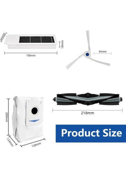 Ecovacs Deebot X2 Omni / X2 / X2 Pro / DEX86 Robot Süpürge, Ana Fırça, Yan Fırça, Toz Torbaları Için Yedek Kit (Yurt Dışından)