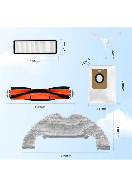 Dreame D10 Plus, Z10 Pro, L10 Plus Robot Süpürge Aksesuarları ile Uyumlu Yedek Parçalar (Yurt Dışından)