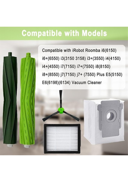 Irobot Roomba Için I3 I3+ I7 I7+ I4 I6 I6+I8 I8+/artı E5 E6 E7 J7 Ie ve J Serisi Vakum Ana Yan Fırça Hepa Filtre Torbaları (Yurt Dışından) modelleri