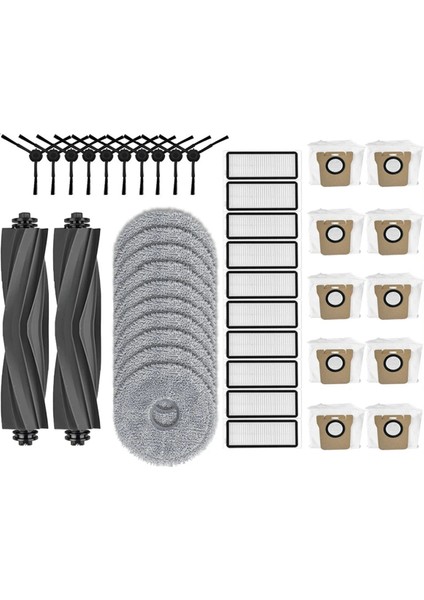 Dreame Bot L20 Ultra Robot Süpürge Ana Yan Fırça Paspas Bezi Hepa Filtre Toz Torbaları Aksesuarları Yedek Parçalar (Yurt Dışından)