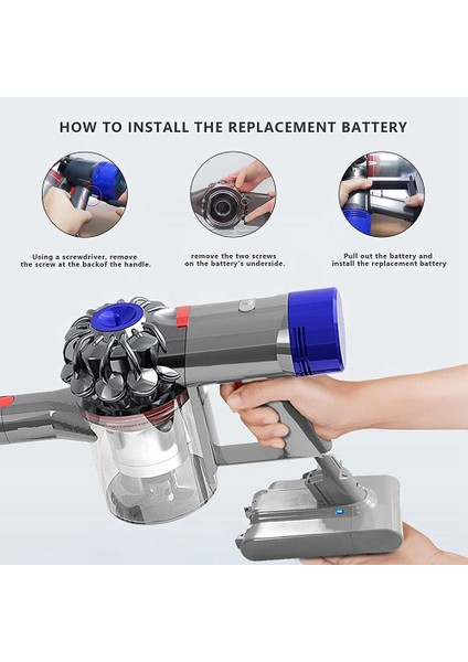 Dyson V7 Hayvan/ekstra/mutlak/tetikli Elektrikli Süpürgeler Için V7 Pil Adaptörünü + Ön Filtre Tam Kiti 21,6V'YI Değiştirin (Yurt Dışından)
