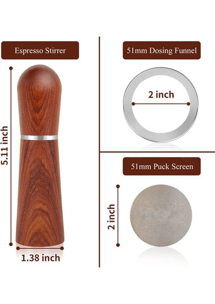 51MM Espresso Wdt Aracı, Dozaj Hunisi ve Puck Elek Seti (Yurt Dışından) fiyatları