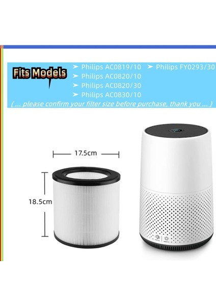 Philips FY0293/30/AC0820/AC0830/ACO819/AC0820/AC0830 Için 2 Adet Filtre (Yurt Dışından)