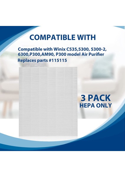 Winix C535, Winix Plasmawave 5300 Için 3'lü Yedek Filtre Paketi (Yurt Dışından)