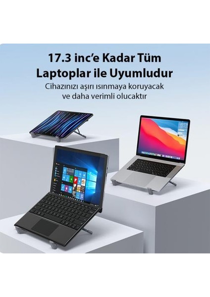 x Tipi Açı ve Yükseklik Ayarlı Ultra Sağlam Alüminyun Laptop Standı, 5 Yükseklik Ayarlı Notebook Standı