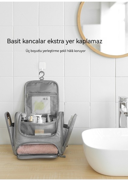 Çift Makyaj Çantası Taşınabilir Tuvalet Saklama Çantası (Yurt Dışından)