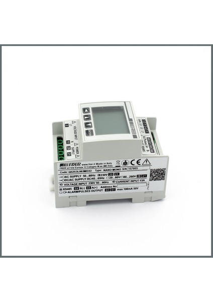 NANO Mono Enerji Analizörü Giriş:63A AT dahil, 230V, RS485 Modbus
