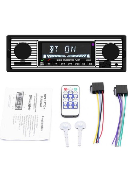 Dın Retro Araba Stereo Ses Otomotiv Bluetooth USB Usb/sd/aux Kart Fm Mp3 Çalar Pc TIPI:-5513 (Yurt Dışından)