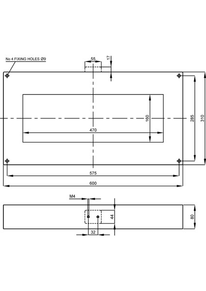 Toroid Akım Trafosu (Dikdörtgen) Kapalı Tip / 470x160 mm.