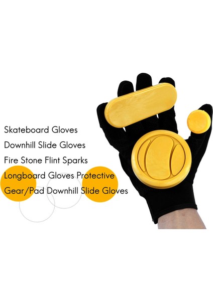 Kaykay Eldivenleri Yokuş Aşağı Kaydırmalı Eldivenler Ateş Taşı Çakmaktaşı Kıvılcımlar Longboard Eldivenleri Koruyucu Donanım/yastık Yokuş Aşağı Kaydırmalı Eldivenler (Yurt Dışından) fırsatları