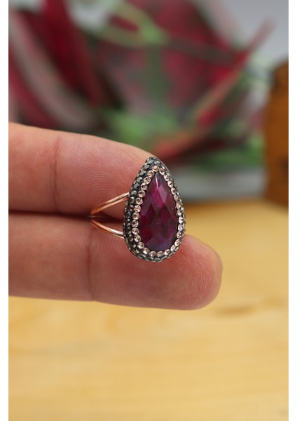 Jasper ve Swarovski Taşlı 925 Ayar Bayan Gümüş Yüzük 201022730 fiyatları