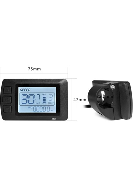 Ebike Lcd-M3 Ekran 24V36V48V Sm Konnektör Konnektör Ekranı Elektrikli Bisiklet Için Uygun Akıllı Kontrol Paneli (Yurt Dışından)
