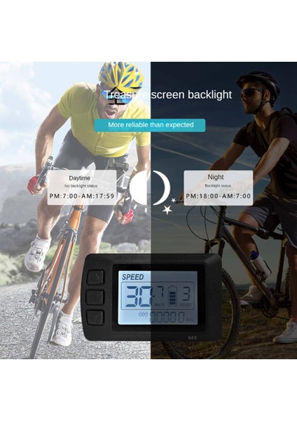 Ebike Lcd-M3 Ekran 24V36V48V Sm Konnektör Konnektör Ekranı Elektrikli Bisiklet Için Uygun Akıllı Kontrol Paneli (Yurt Dışından)