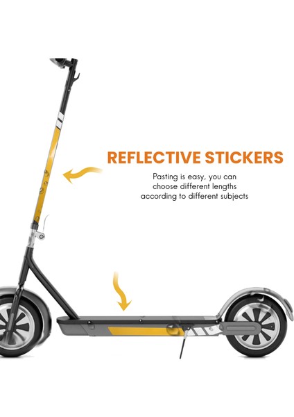 Ninebot Max G30 Kickscooter Katlanabilir Çıkartmalar Için Su Geçirmez Pvc Yansıtıcı Çıkartmalar (Beyaz Beyaz Sarı) (Yurt Dışından) fiyatları